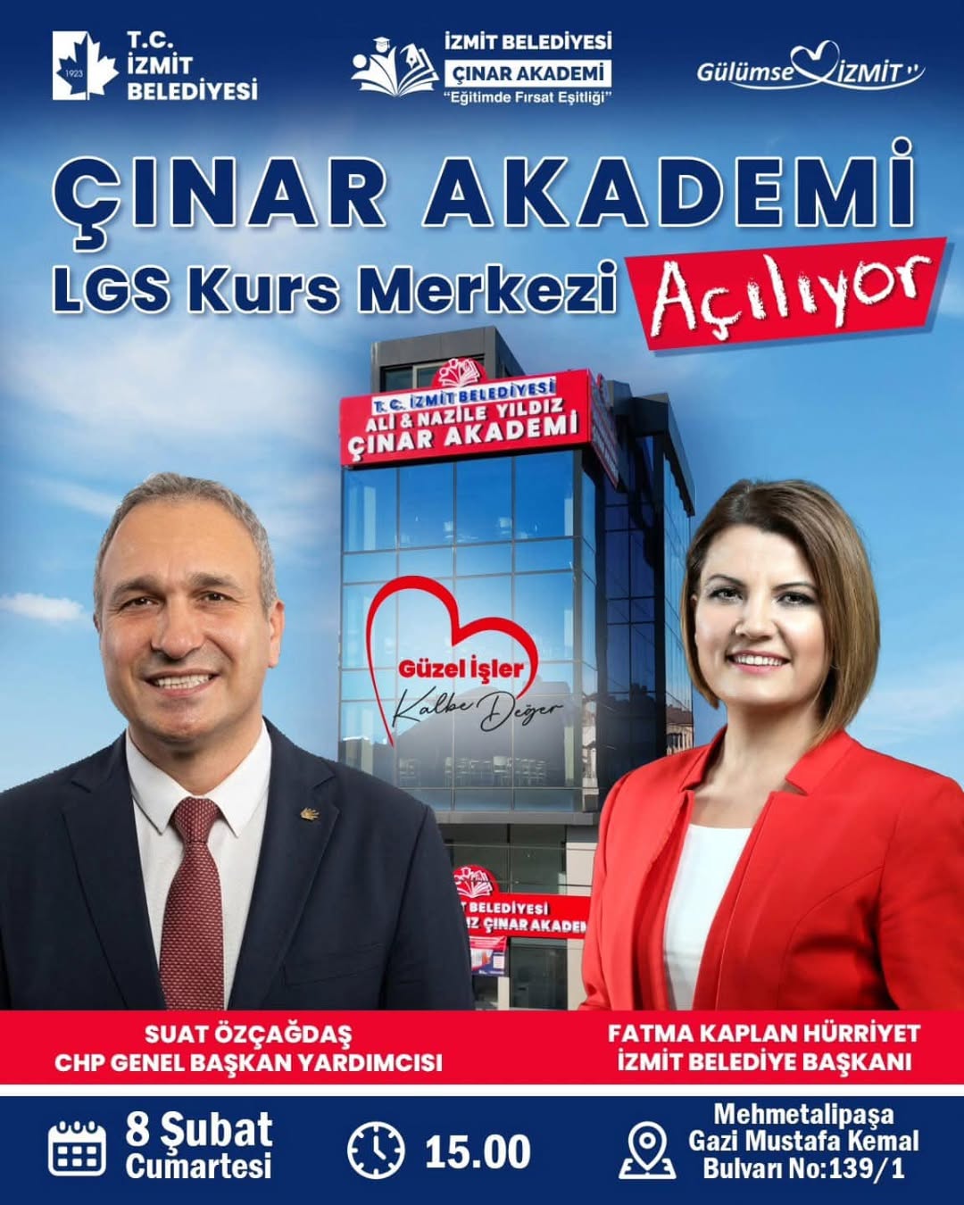 İzmit Belediyesi'nden Eğitime Yeni Bir Adım: Çınar Akademi LGS Kurs Merkezi Açıldı