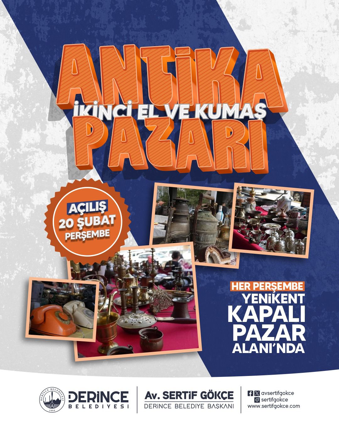 Derince'de Antika ve Kumaş Pazarı Açılıyor