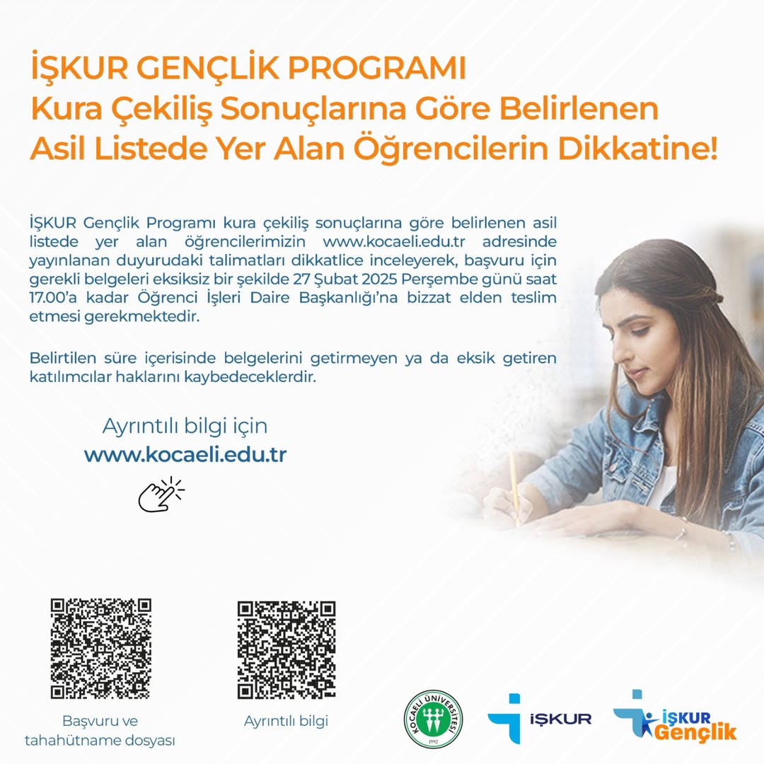 İŞKUR Gençlik Programı Kura Çekiliş Sonuçları Açıklandı