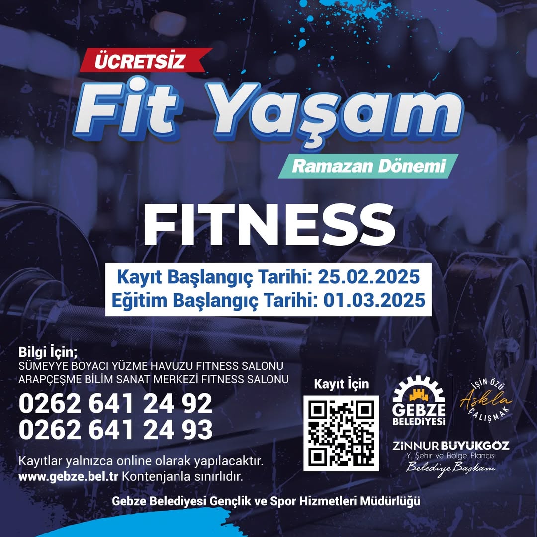 Gebze Belediyesi'nden Ücretsiz Fit Yaşam Programı Başlıyor
